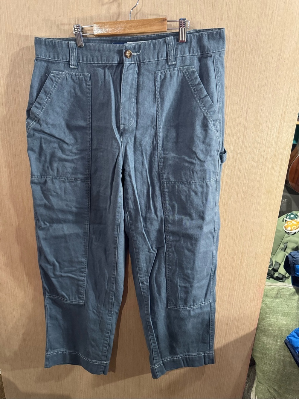 Old Navy High Rise Slate Blue Cargo Pants with Utility Pockets Size 14